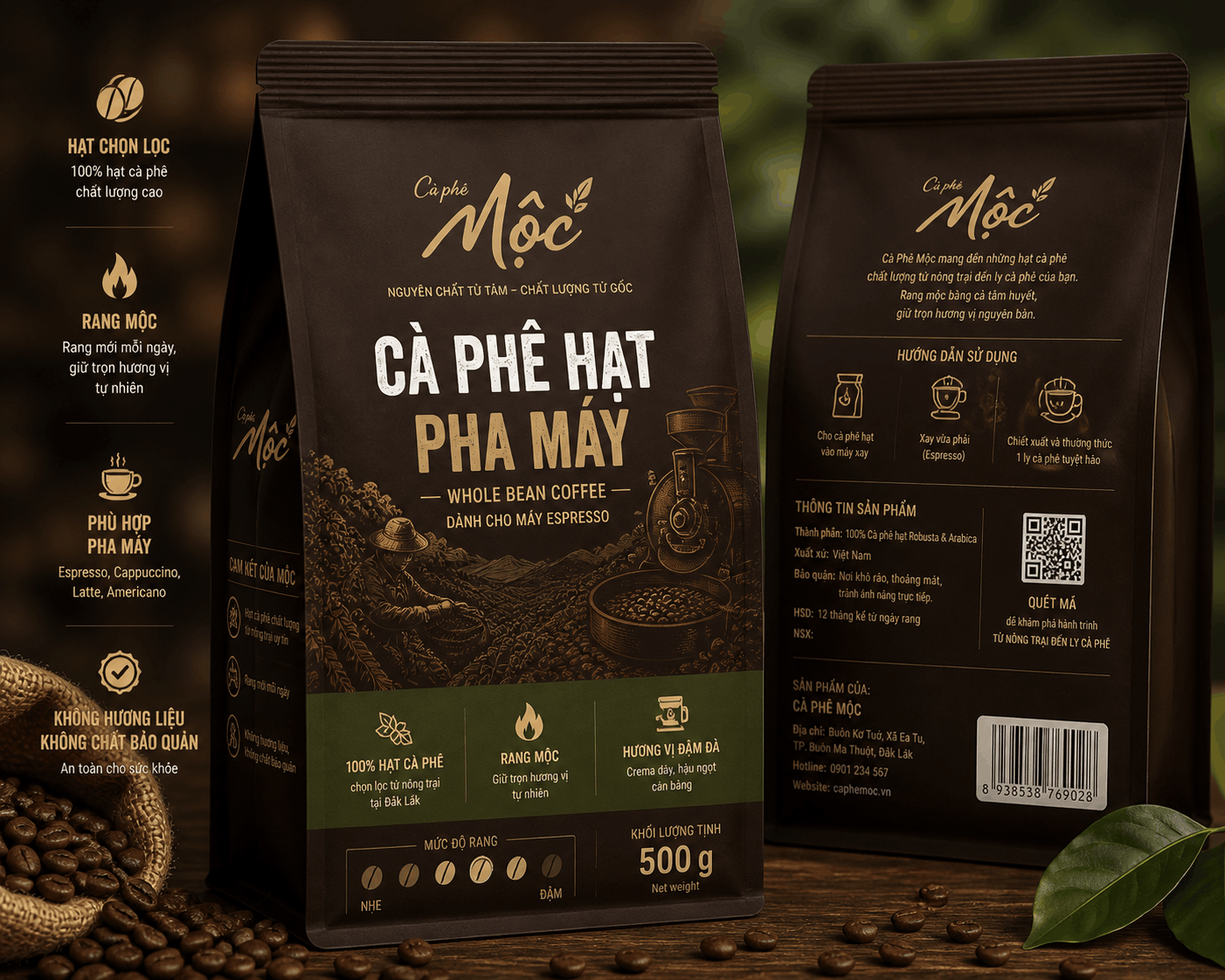 Cà phê hạt pha máy Espresso